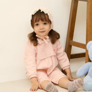 아기옷 국내생산 귀욤하트 우주복 2종셋트 신생아 백일 돌 출산선물 봄가을 영유아복_그린베베