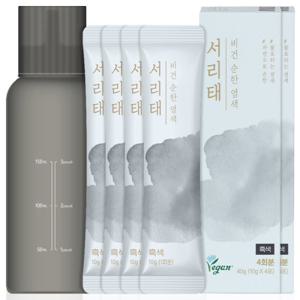 서리태 비건 물염색 새치염색약 흰머리 새치커버 흑색 8회분+용기