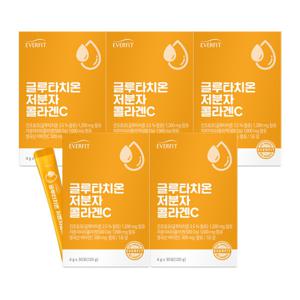 에버핏 글루타치온 어린 저분자 피쉬 콜라겐 비타민C 30포 5박스 / 먹는 엘라스틴 히알루론산