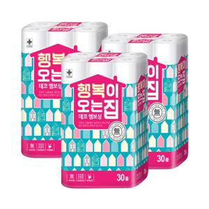 행복이오는집 2겹 45M 30롤 3개 총90롤 화장지 휴지 두루마리
