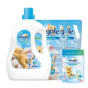 스너글 섬유유연제 대용량 4L + 2.6L 2개 + 캡슐세제 4P 증정