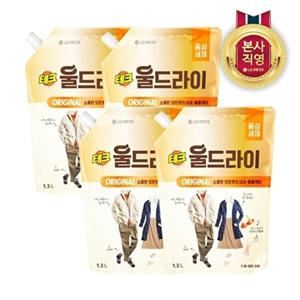 LG생활건강 테크 울드라이 중성세제 오리지널 리필 1.3L x 4개