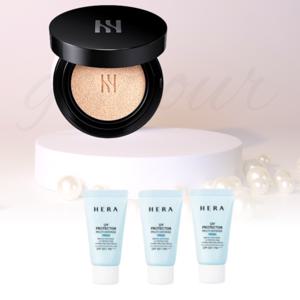 헤라 블랙 쿠션 본품 15g 21N1 바닐라+헤라 멀티디펜스 프레쉬 선크림 45ml (15ml 3개) 구성 세트