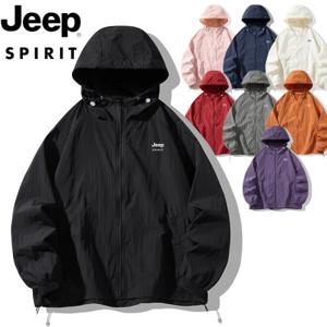 지프스피릿 JEEP SPIRIT 2025년 간절기 통기성 얇은 바람막이 아웃도어 자외선 차단 유니 점퍼 YF2360