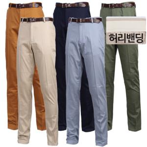 여름면바지 남자빅사이즈바지 남자밴딩슬랙스