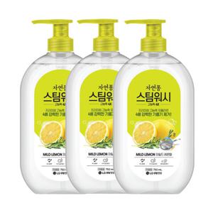 자연퐁 스팀워시 주방세제 레몬향 750ml x 3개