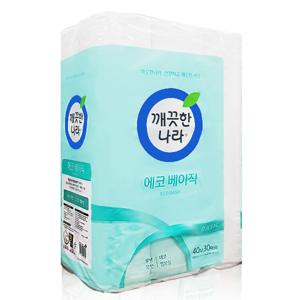 깨끗한나라 에코베이직 화장지 2겹 40m 30롤 1팩~화장지 휴지