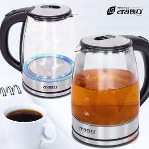 리빙센스 1.8L 대용량 위생적인 무선 전기 유리포트 LSK-1860GB 커피 주전자 멀티 포트 사무실 자취 원룸