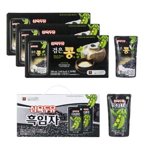 삼육두유 검은콩과 칼슘  흑임자 두유 파우치190ml 80팩 검은콩흑임자 식물성 단백질
