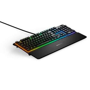 SteelSeries Apex 3 RGB 게이밍 키보드 - 10존 조명 IP32 방수 프리미엄 마그네틱 손목 받침대 저소음 스위