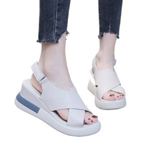 여름 여성 샌들 컴포트 통굽 웨지힐 캐주얼 스트랩 토오픈