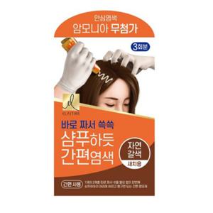 엘라스틴 샴푸하듯 간편염색약 60g 자연갈색 X 4개