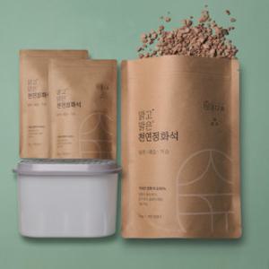 천연 제습제 반영구 정화석 작은알갱이3kg+용기10개 제올라이트 냄새 습기제거제 방습제 옷장 탈취실리카겔