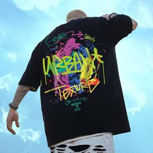 2XL-5XL 블루제이 순면 빅사이즈 오버핏 프린팅 반팔티
