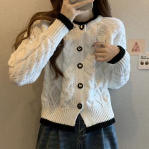 여성 긴소매/프랭트 여성용 꽈배기 가디건 긴팔티셔츠(3 color)