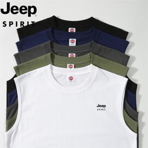 지프 JEEP SPIRIT 남자 여름 트레이닝 심플 나시 티셔츠 JP35978