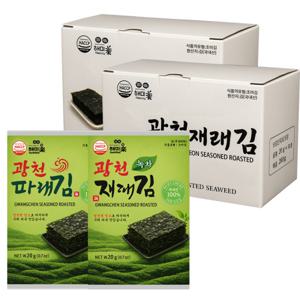 해미락 광천 녹차 재래김 20g 10봉+파래김 10봉 무료배송