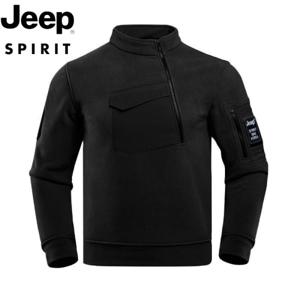 지프 JEEP SPIRIT 2024 신상 전술 폴라폴리스 아웃도어 남성 기모와 도톰한 맨투맨 보온 플리스 상의