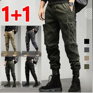 1+1 아메리칸 통근용 아웃도어 전술 캐주얼 바지 멀티 포켓 방수 구김방지 빅사이즈 남자 카고바지