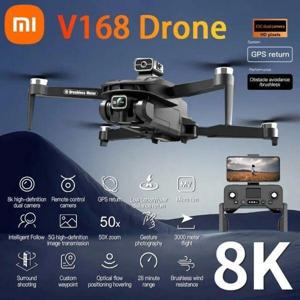 완구용드론/샤오미 V168 GPS 드론 5G 전문 8K HD 항공 사진 듀얼 카메라 무지향성 장애물 회피 드론