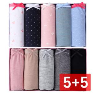 (15+10%쿠폰)+(사은품)1+1여성팬티5매입 2박스外언더웨어/노라인/위생/보정/빅사이즈