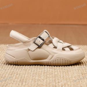 여자 송편 샌들 빈티지 통굽 샌들 5cm 스포츠 샌들 여성 샌들 여름 샌들 슬리퍼 미들힐 스트랩샌들