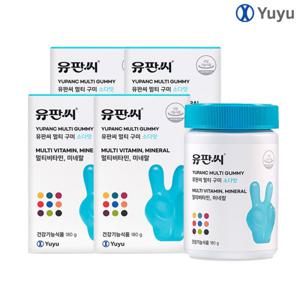 유유제약 유판씨 멀티 비타민 미네랄 60 구미 보틀 4통 / 비타민D 비타민C 비타민B 어린이 키즈