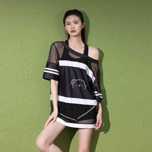 다이빙 웻슈트/드라이슈트/빅사이즈 수영복 체형커버 여름 워터파크수영복 블랙 통통