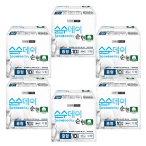 순면코튼 순수데이  중형 10매x3팩+3팩 생리대 순면 저자극 안전한 날개형 울트라슬림