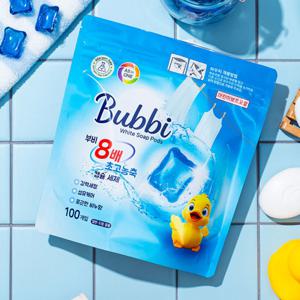 부비 올인원 초고농축 캡슐세제 비누향 8g 100개입 알러지프리 아기옷도 걱정없이 온가족 빨래 Ok