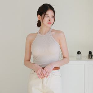 홀터넥나시 여성 캡내장 부유방커버 일체형패드 레이어드 여름 이너