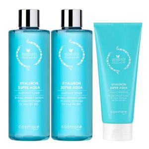 (5/19~25 초특가행사) 히아루론 앰플토너 420ml 2개+클렌징폼 200ml / 약산성 여성 스킨 로션 기초화장품