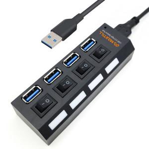MT-HU30 4포트 USB3..0 유전원 고속 USB허브 개별스위치 노트북 컴퓨터 PC 젠더 포트 확장 어댑터 HUB 추천