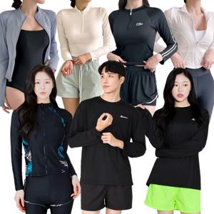 여성 남성 커플 래쉬가드 빅사이즈 수영복 상의 하의 세트 비치 스윔웨어