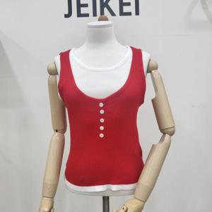 [제이케이]제이케이 단추이중 골지 나시 니트 JO8KT002B10