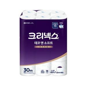 크리넥스 데코앤소프트 두루마리 화장지 30m 24롤