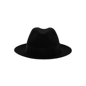 SAINT LAURENT 울 펠트 여성 소재의 그로그랭 밴드가 있는 블랙 페도라 모자 7615863YO571000