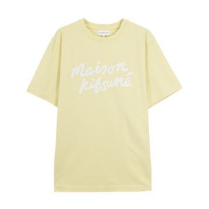 메종키츠네 반팔 티셔츠 남성 핸드라이팅 로고 기본티 MM00101KJ0118 P712