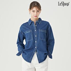 [르샵]데님 카라 데일리 투포켓 여성 긴팔 셔츠 (DO1BA006A)