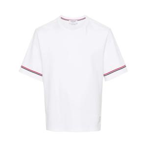 [THOM BROWNE] 남성 티셔츠 RWBstripe 코튼 MJS282AJ0199 100 화이트 /9