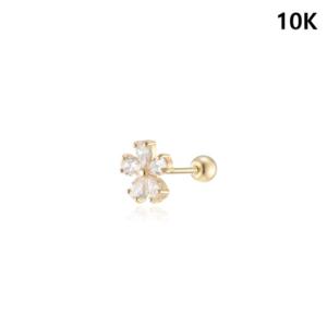 로이드 꽃 큐빅 10K 피어싱 LPTO2002T
