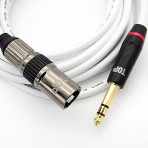 HDTOP 국산 5.5 스테레오 TO XLR 수 마이크 케이블 화이트 3M HT-TP854