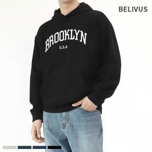 빌리버스 남자 후드티 BCM068 긴팔 니트 자수 티셔츠