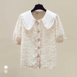 클라셰 레이스카라골드블라우스_B5M0455