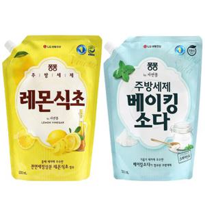 [엘지생활건강]퐁퐁 레몬식초/베이킹소다 주방세제 리필 1.2L 택