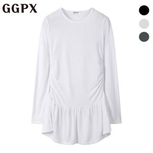 [지지피엑스]셔링 밴딩 롱 티셔츠 (GP2TS009F)