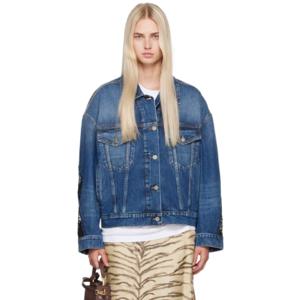 Stella McCartney 청자켓 블루 페이딩 워싱 데님 재킷 242471F060000