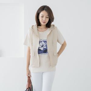 엄마옷 마담4060 허틴바스락후드조끼 중년여성조끼 -ZVE2505003-