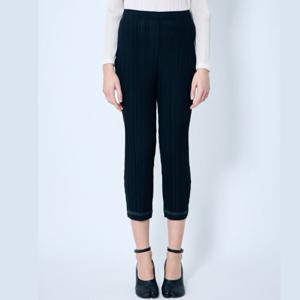 25 SS 플리츠플리세 이세이미야케 탑스티칭 레그 크롭 팬츠 블랙 PP48JF544 15 BLACK