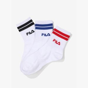 휠라양말 TQJ FS3SCF5359X-WHI 컬러 변형 중목양말 3매입